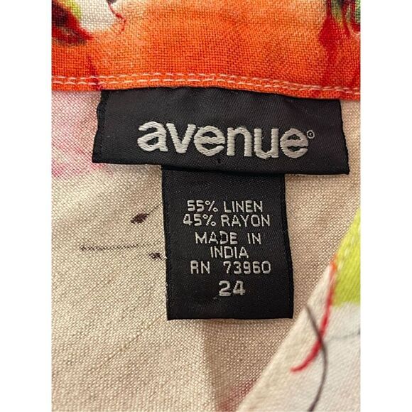 Avenue women’s floral linen blend skirt size 24 - Picture 5 of 5